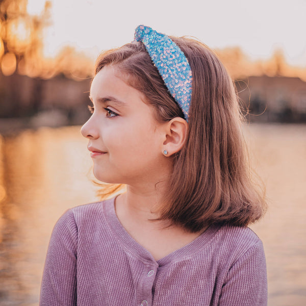 Kids Knot Headband - Rainbow Sequin Knotted Hair Accessories