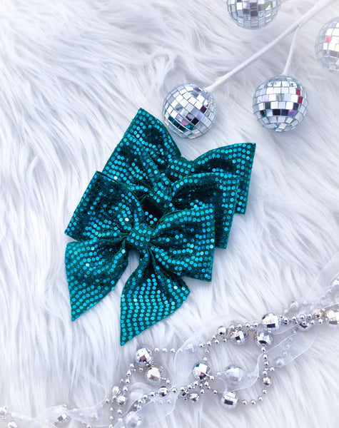 Mini Annabelle Bow-Emerald Green Dot Wholesale