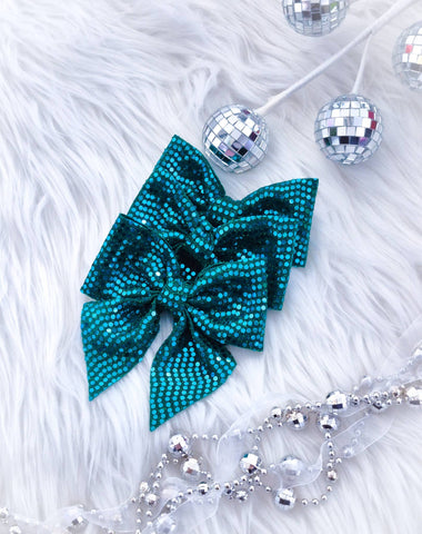 Mini Annabelle Bow-Emerald Green Dot Wholesale