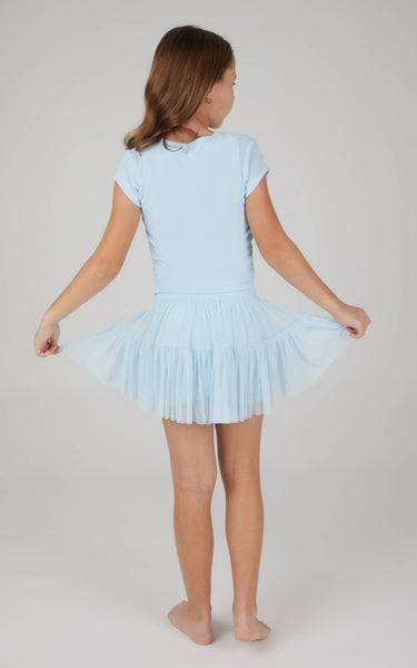 Sky Double Tier Ruffle Skort Set