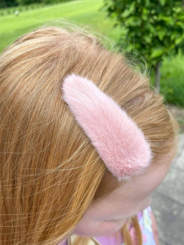 3" Fur Snap Clip-Blush