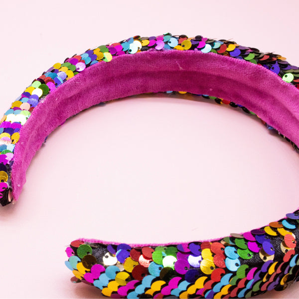 Reversible Sequin Headband - Kids Padded Hair Band
