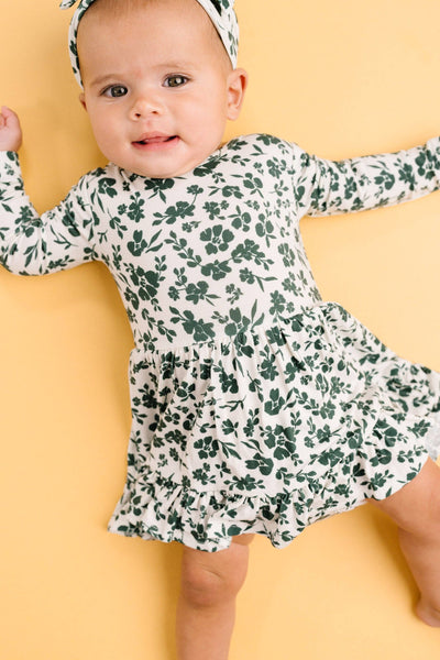 Earthy Floral Bodysuit Bamboo Dress