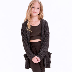 Open Front Brushed Knit Cardigan