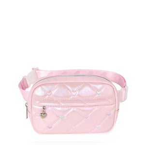 Quilted Metallic Heart Stitched Fanny Pack