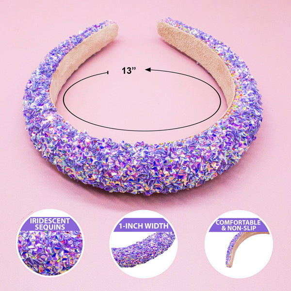 Kids Padded Headband - Chunky Sequin Hair Band