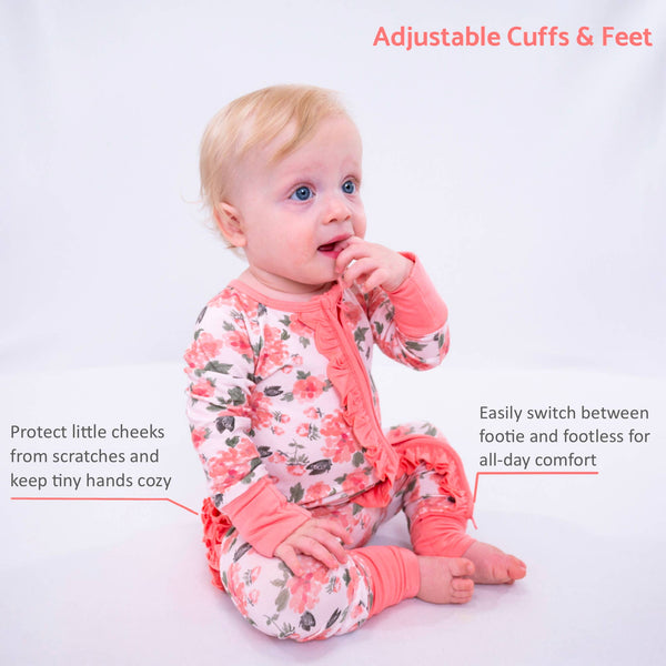 Pretty in Peony Bamboo Zip Romper