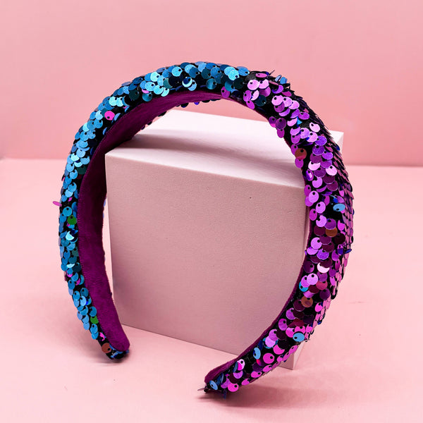 Reversible Sequin Headband - Kids Padded Hair Band