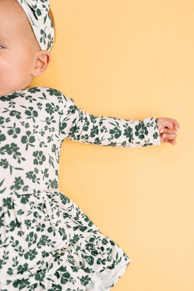 Earthy Floral Bodysuit Bamboo Dress