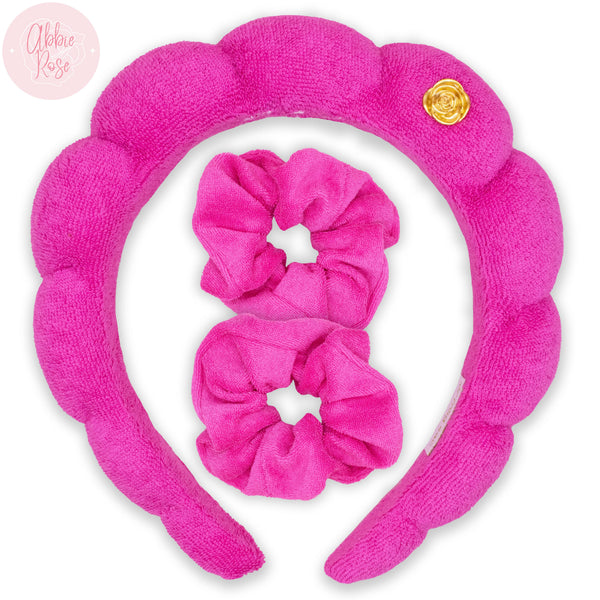 Spa Headband - Skincare Headband & Scrunchie Wristband Set