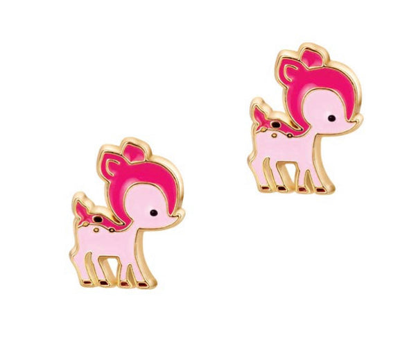 pink deer earrings 