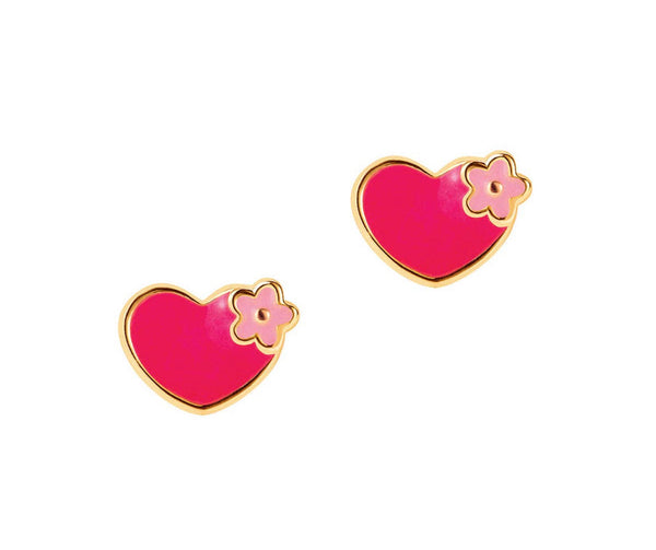 heart and flower earrings 